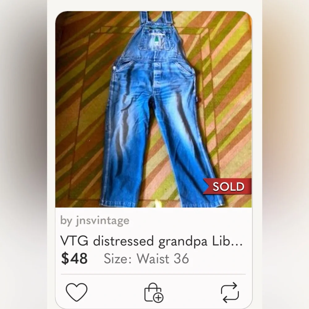 🌞 Liberty vintage blue distressed carpenter overalls utility pick apair men 49”w